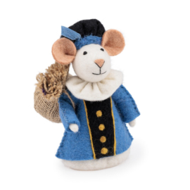 Vilten decoratie muis "Pietermuis" - blauw