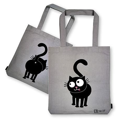 Grote katoenen shopper - Ed the Cat - Like Me