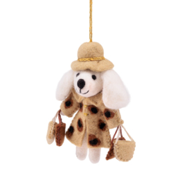 Vilten hanger - Shopaholic Poedel - beige