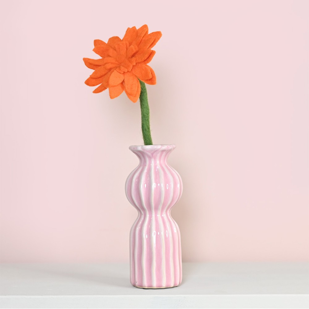 Vilten bloem - Gerbera oranje
