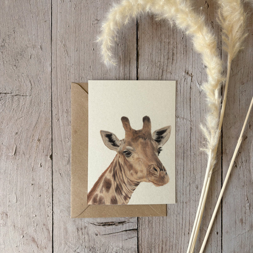 Fencil Art Studio - A6 kaart met envelop - giraf