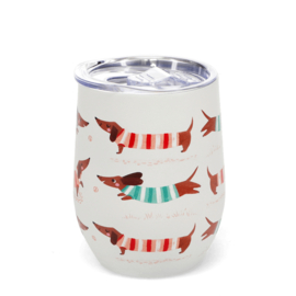 RVS thermosbeker 350 ml - Sausage Dogs - teckel