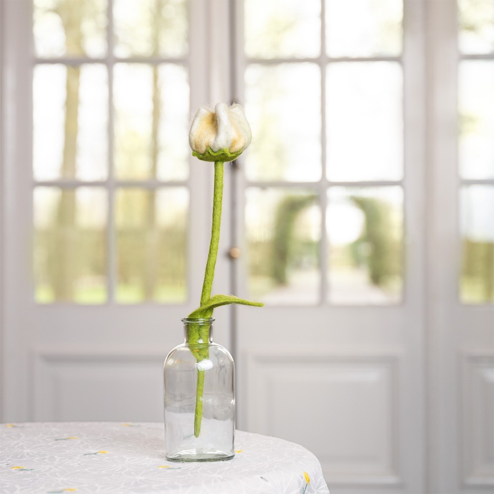 Vilten bloem - Tulp Gini - zachtgeel