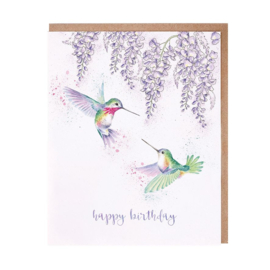 Wrendale greeting card "Wisteria Wishes" - kolibri