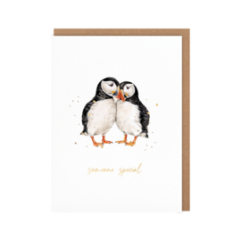 Wrendale card "On The Rocks" - "someone special" - puffin