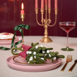 Vilten hanger - Mistletoe met strik XL