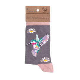 Wrendale sokken "Wisteria Wishes" - kolibri