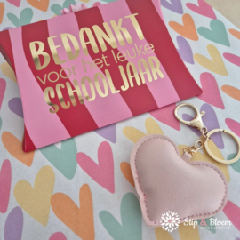 Bedankt voor het leuke schooljaar - Keychain - hartje roze