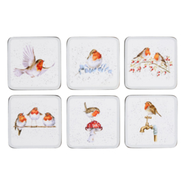 Wrendale Christmas Coasters "Festive Friends" - set van 6