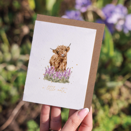 Wrendale card "Gentle Giant" - "a little note" - hooglander