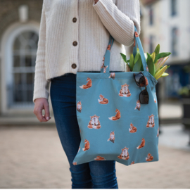 Wrendale foldable shopping bag "Flowers" - giraffe