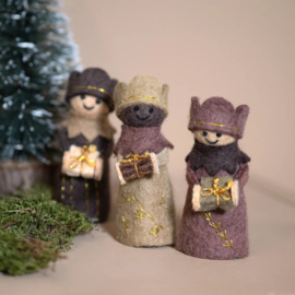 Vilten kerststal - bruin