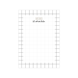 A6 Noteblock - Memo - Grid - black & white