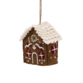 Vilten hanger huisje - bruin