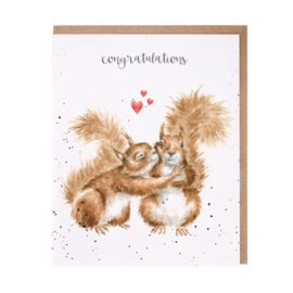 Wrendale greeting card "Congratulations" - eekhoorn