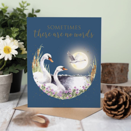 Wrendale greeting card "Sometimes there are no words" - zwaan