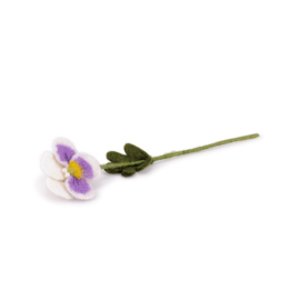 Vilten bloem - Viooltje - wit/lila