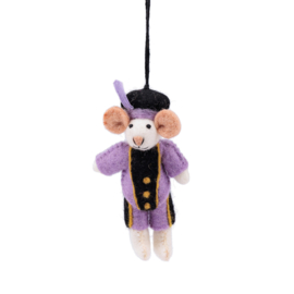 Vilten decoratie hanger "Pietermuis" - lila