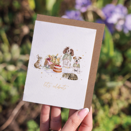 Wrendale card "The Hoppy Picnic" - "let's celebrate"