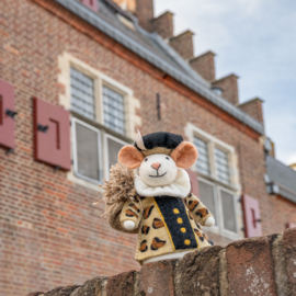 Vilten decoratie muis "Panterpiet" - Pietermuis