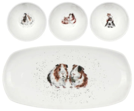 Wrendale Royal Worcester Tray & 3 Bowls "Lettuce Be Friends"