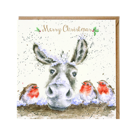 Wrendale Christmas card - "The Christmas Donkey"