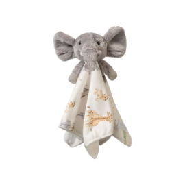 Wrendale Plush Comforter / knuffeldoekje "Little Savannah" - olifant
