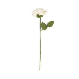 Vilten bloem - Roos wit
