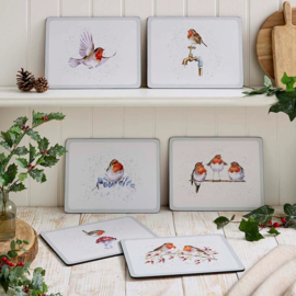 Wrendale Christmas Placemats Medium "Festive Friends" - set van 6