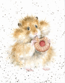 Wrendale mini card "The Diet Starts Tomorrow" - hamster