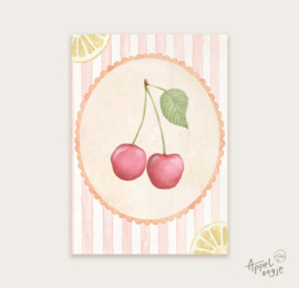 Appeloogje ansichtkaart - Kersen