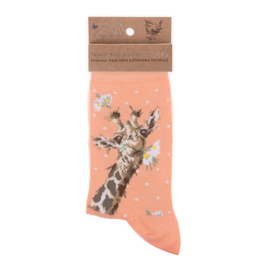 Wrendale sokken "Flowers"- giraffe