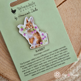 Wrendale Pin Badge - speldje "Head Clover Heels" - konijn