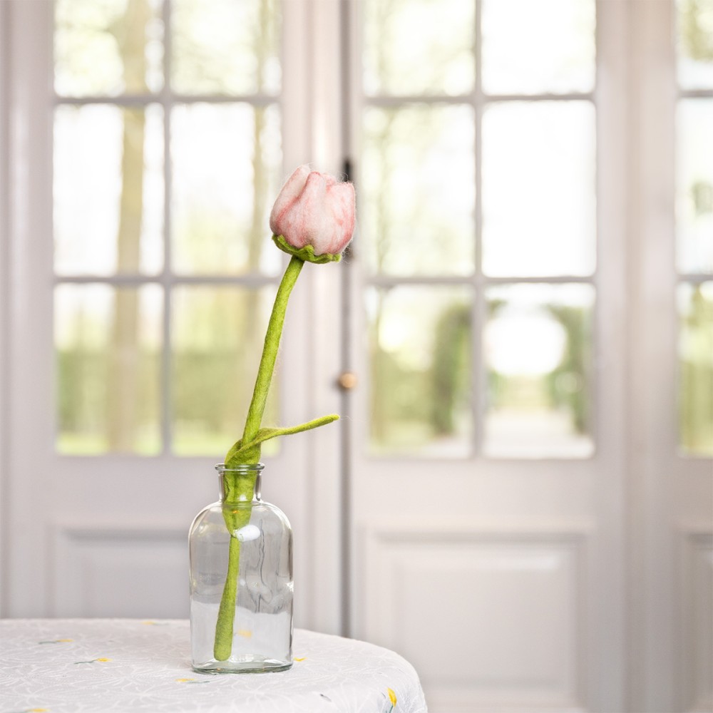 Vilten bloem - Tulp Zoë - zalm