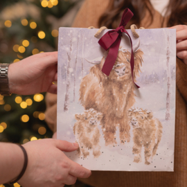 Wrendale large gift bag - "A Highland Christmas"