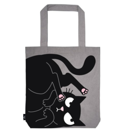 Grote katoenen shopper - Ed the Cat - Nope not today