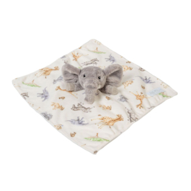 Wrendale Plush Comforter / knuffeldoekje "Little Savannah" - olifant