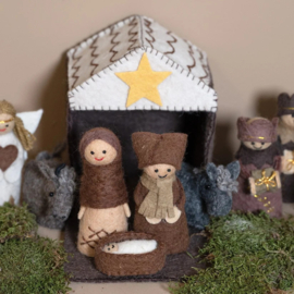 Vilten kerststal - bruin