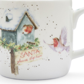Wrendale Royal Worcester mok - "Santa Stop Here"