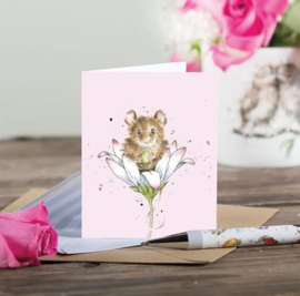 Wrendale mini card "Oops-a-Daisy" - muis