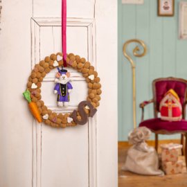 Vilten decoratie hanger "Pietermuis" - paars
