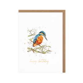 Wrendale card "Pond Dipping" - "happy birthday" - ijsvogel