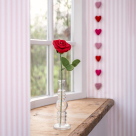 Vilten bloem - Roos rood