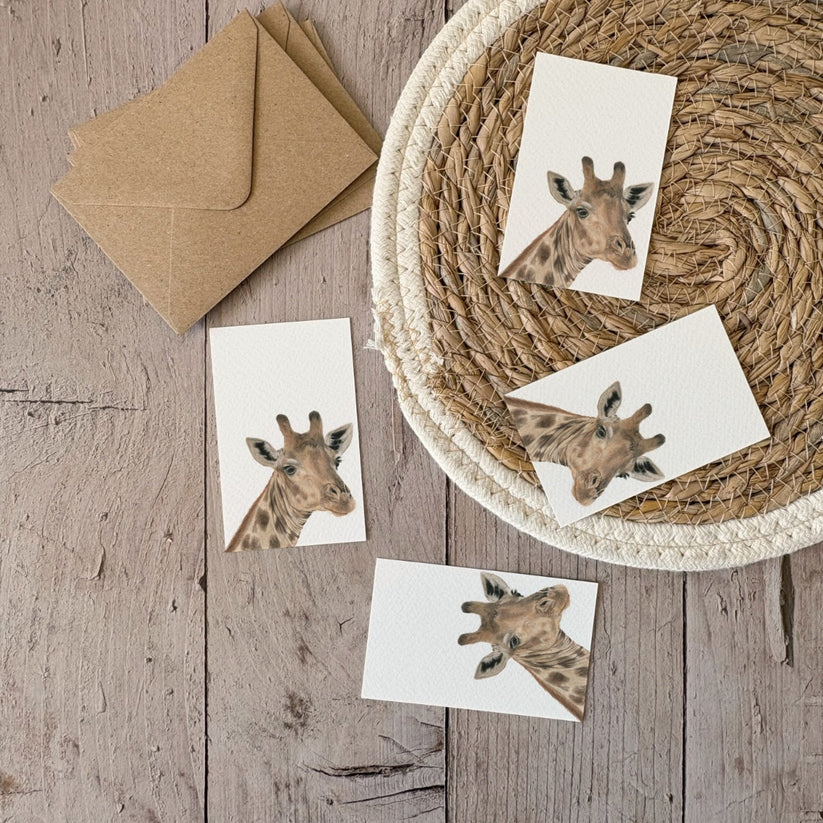 Fencil Art Studio - mini kaartje met envelop - giraf