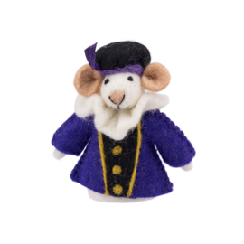 Vilten vingerpopje "Pietermuis" - paars