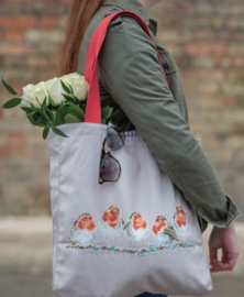 Wrendale canvas tote bag "Jolly Robin" - roodborstje