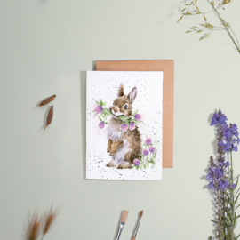 Wrendale greeting card - "Head Clover Heels" - konijn