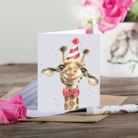 Wrendale mini card "Here for the Cake" - giraf