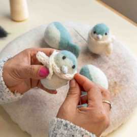 Vilten hanger - Vogeltje crème