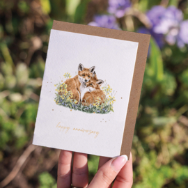 Wrendale card "Growing Wild Together" - "happy anniversary" - vos